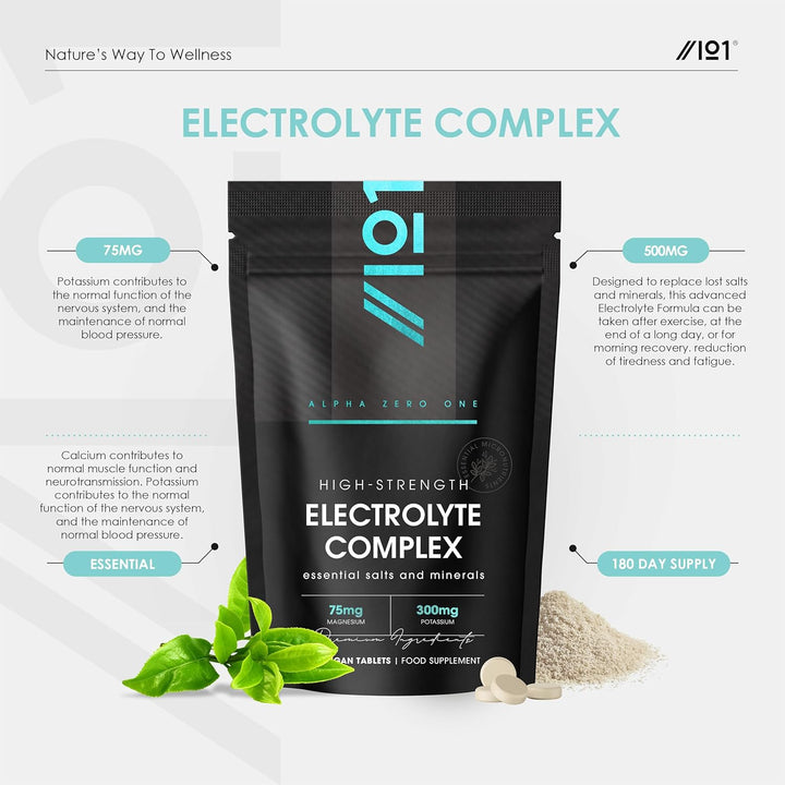 Electrolyte Complex – 180 Vegan Tablets – High Strength with Magnesium, Chloride