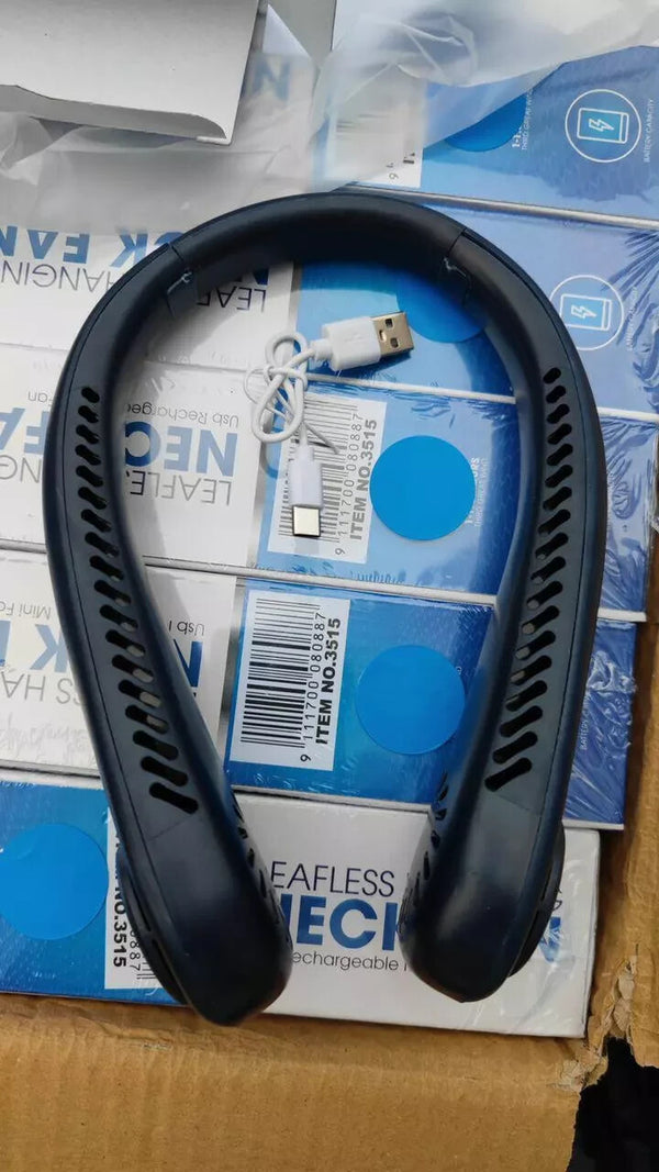 Mini Neck Fan Portable Hanging USB Rechargeable Bladeless Cooling Air Cooler