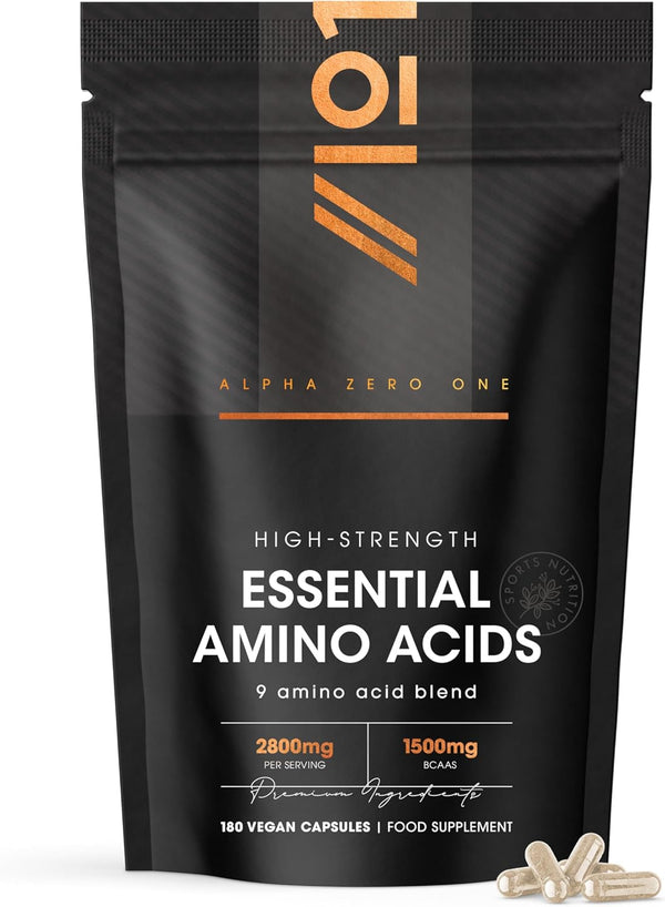 Essential Amino Acids 2800Mg with Bioperine® – 180 Vegan Capsules – All 9 EAA Am
