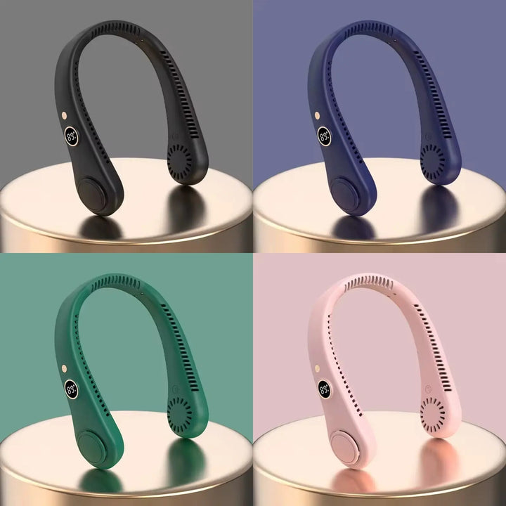 Mini Neck Fan Portable Hanging USB Rechargeable Bladeless Cooling Air Cooler