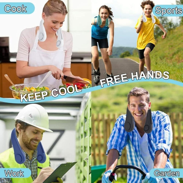 Mini Neck Fan Portable Hanging USB Rechargeable Bladeless Cooling Air Cooler