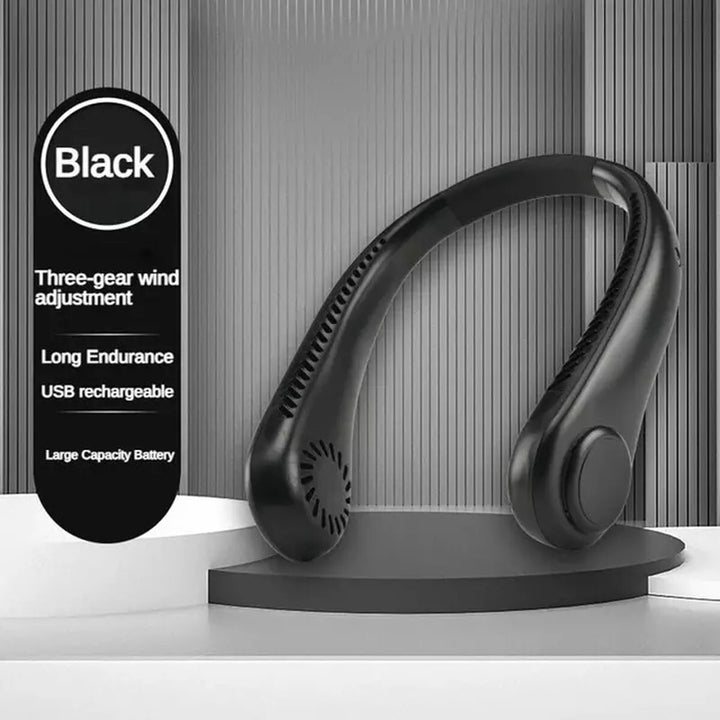 Mini Neck Fan Portable Hanging USB Rechargeable Bladeless Cooling Air Cooler