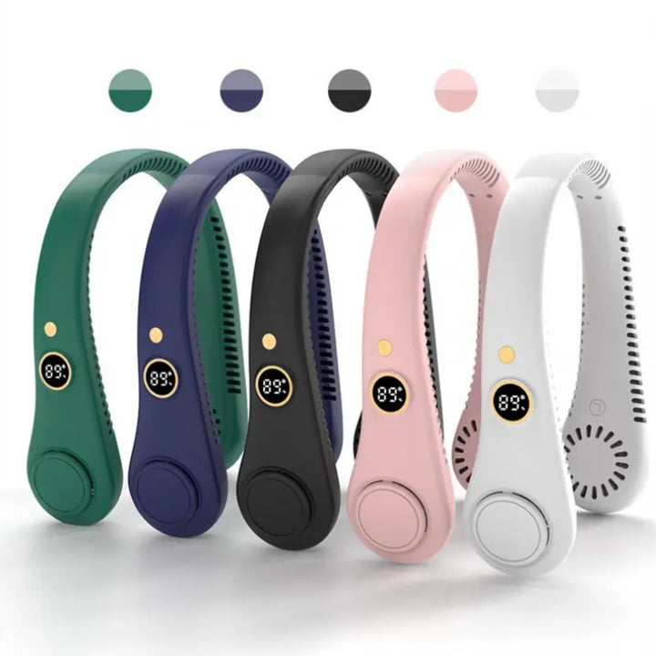 Mini Neck Fan Portable Hanging USB Rechargeable Bladeless Cooling Air Cooler