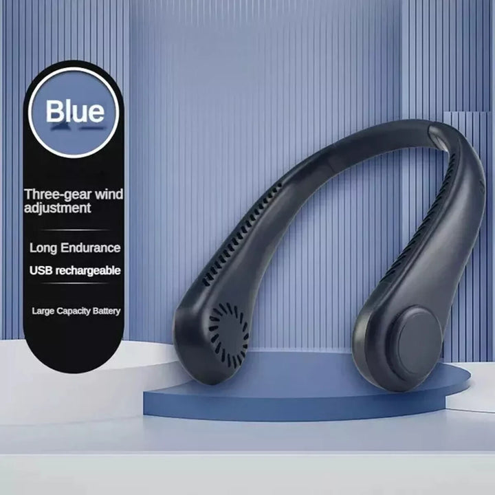 Mini Neck Fan Portable Hanging USB Rechargeable Bladeless Cooling Air Cooler
