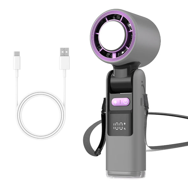 Small Pocket Fans Speed(100) Ice Cooling Handheld Fan 13000 Rpm 3-In-1 Portable Fan with Ice Cooler Rechargeable