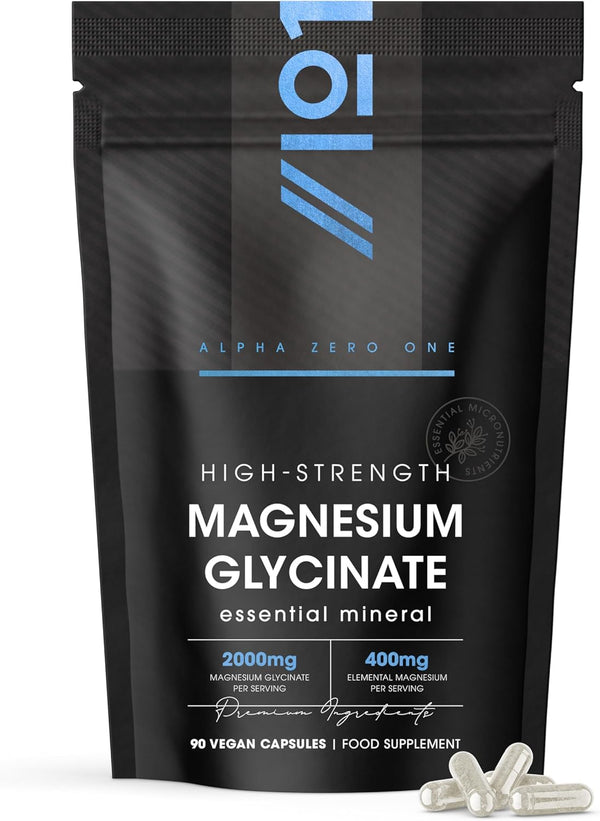Magnesium Glycinate 2000Mg – 400Mg Elemental Chelated Magnesium – 90 Vegan Capsu