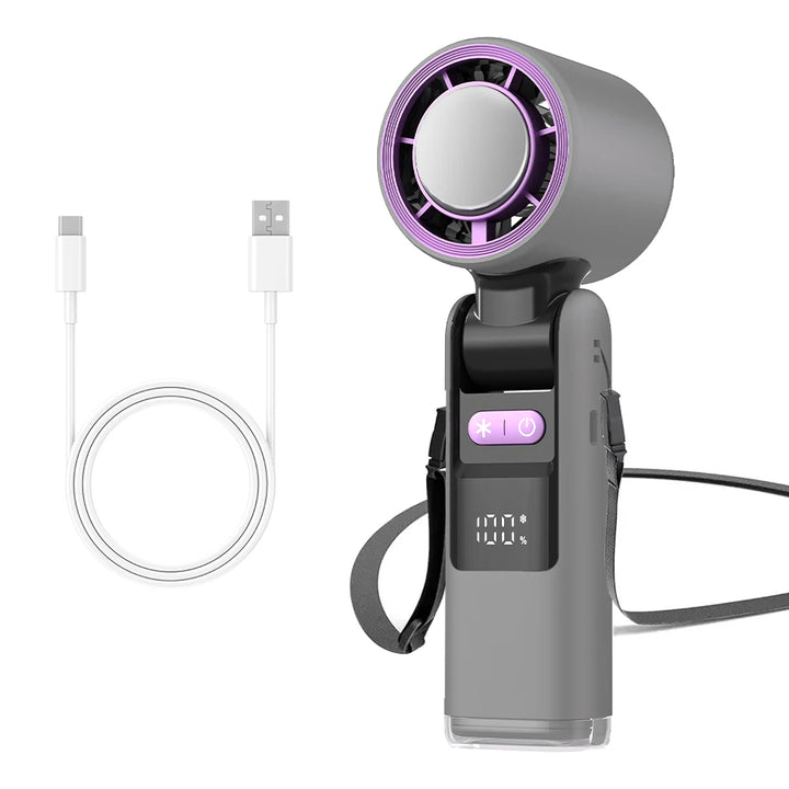 Small Pocket Fans Speed(100) Ice Cooling Handheld Fan 13000 Rpm 3-In-1 Portable Fan with Ice Cooler Rechargeable