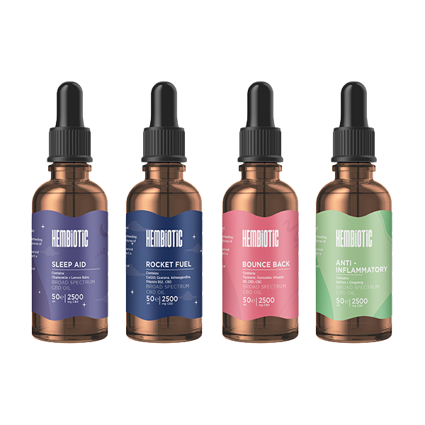 Hembiotic 2500mg Broad-Spectrum Bulk Functional CBD Oil - 50ml (Buy 1 Get 1 Free)