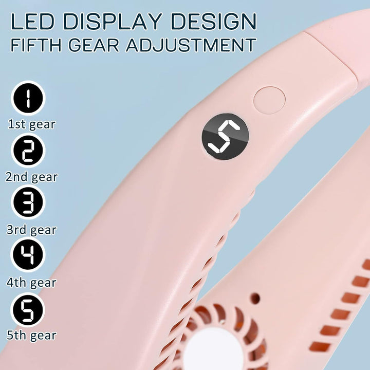 Mini Neck Fan Portable Hanging USB Rechargeable Bladeless Cooling Air Cooler