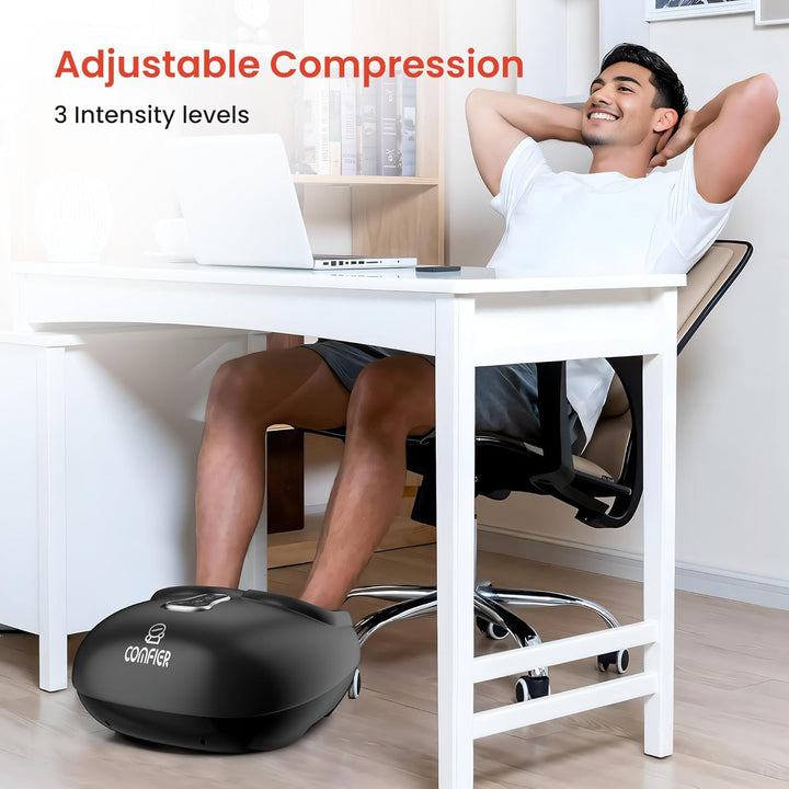 Foot Massager Machine with Heat, Shiatsu Feet Massager, Foot Warmer, Remote Control, Customizable Settings for Home Office Use, Gifts for Women Men