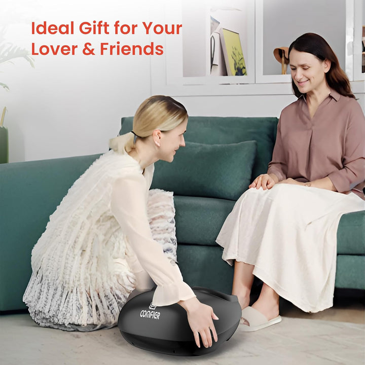 Foot Massager Machine with Heat, Shiatsu Feet Massager, Foot Warmer, Remote Control, Customizable Settings for Home Office Use, Gifts for Women Men
