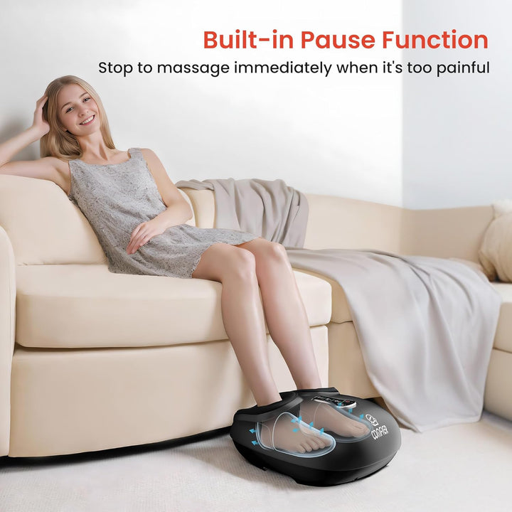 Foot Massager Machine with Heat, Shiatsu Feet Massager, Foot Warmer, Remote Control, Customizable Settings for Home Office Use, Gifts for Women Men